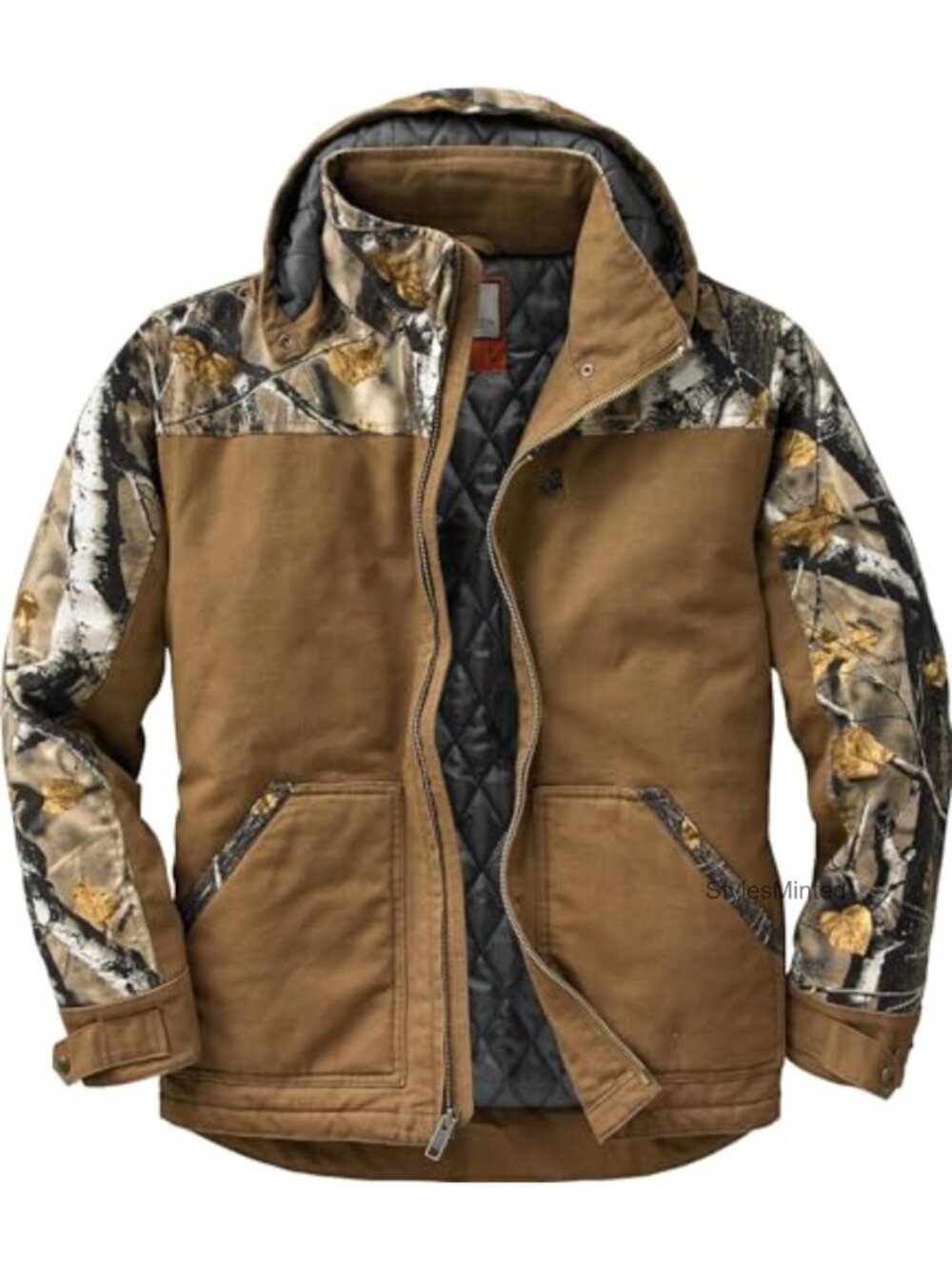 Heavyweight Canvas Insulated Work Coat Quilted Zip-Off Hood